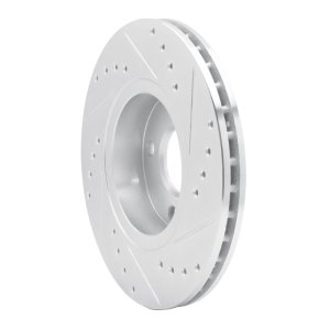 Ford Contour Brake Rotor (1) - Front Left - R1 Concepts - Drilled & Slotted - Silver - `98-`04